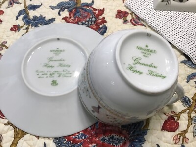 Bernardaud Limoges GRENADIERS HAPPY HOLIDAY Cup & Saucer Set | eBay