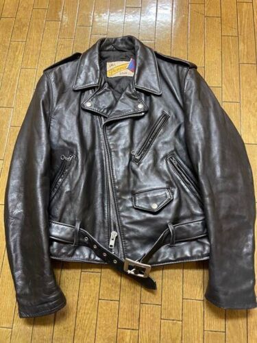 Schott Perfecto Double Leather Riders Jacket Size 38 One Star Made in USA