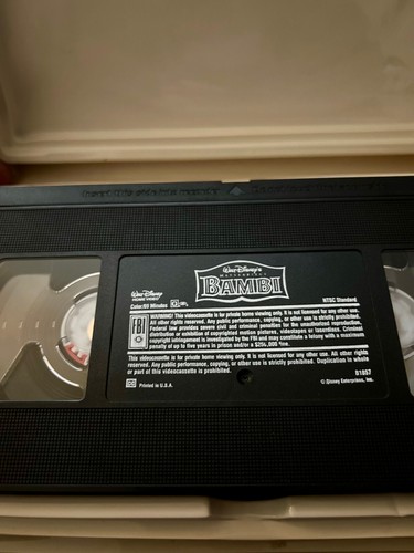 Bambi Disney's Original "The Classics" VHS (942) Original Shell Case Great Con. - Picture 7 of 7