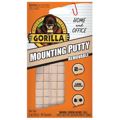 Gorilla Glue Mounting Putty 2 oz. (56g) Non Toxic & Reusable - 84 Squares