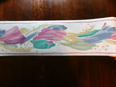 2 ROLLS- 10 YD OF RIVIERA WHITE WALLPAPER BORDER. 738-6378 0018