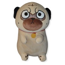 Cute Frowning Pug Dog. Soft Plush Stuffed Animal Toy. 15in Tall