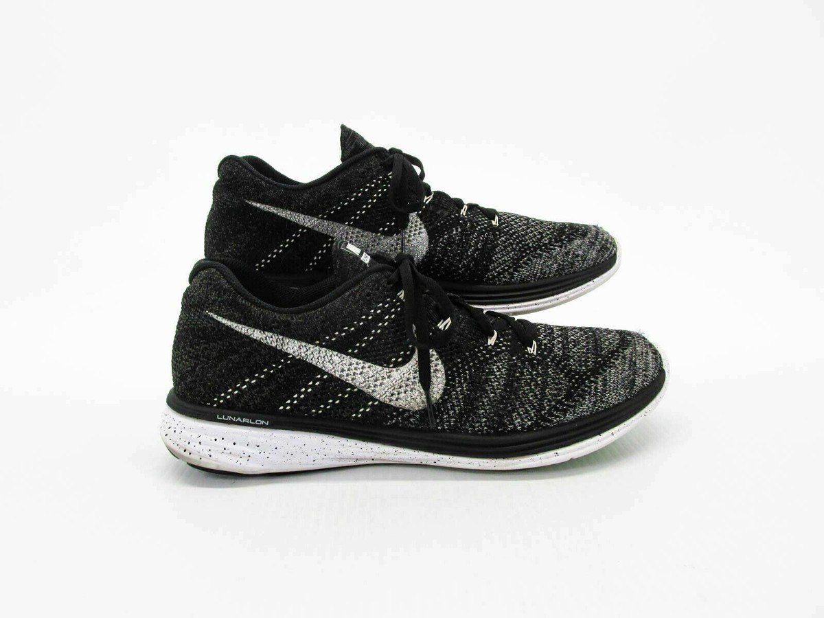 Nike Men Shoe Flyknit Lunar Size 13M Black Running Sneaker Pre Owned qp