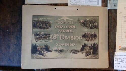 1917 WWI LARGE ANTIQUE MILITARY XMAS CARD & EPHEMERA - WILFRED GOULDING RFA - Picture 2 of 15