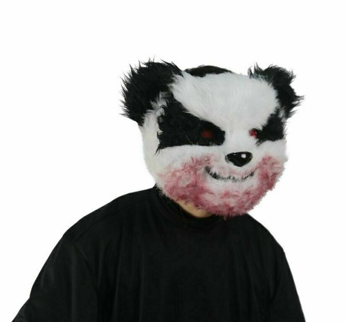 Adults Killer Animal Bloody Panda Scary Zoo Animal Mask Costume Accessory - Picture 2 of 3