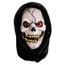 Máscara de calavera con capucha de látex blanco Chamber of Horrors - Talla única