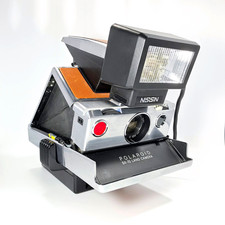 Vintage Polaroid SX-70 Land Camera Instant Film Brown w/OG Flash Unit Manual