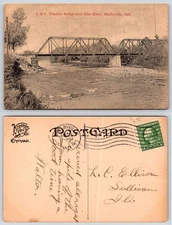 Shelbyville Indiana L & C TRACTION BRIDGE OVER THE BLUE RIVER Postcard ZB81