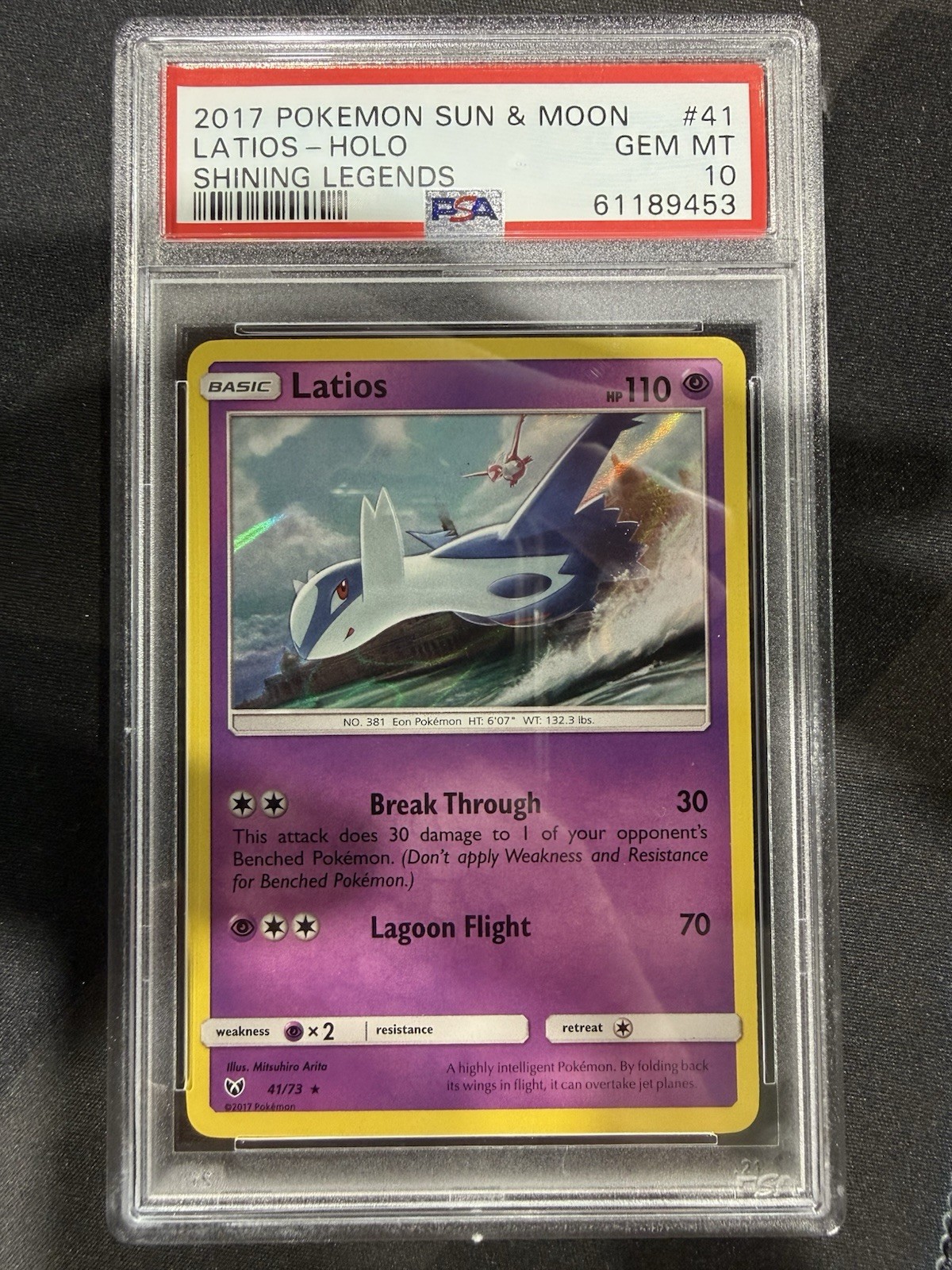 Latios 41/73 Shining Legends Holo PSA 10 🔥🔥 2017 Sun & Moon