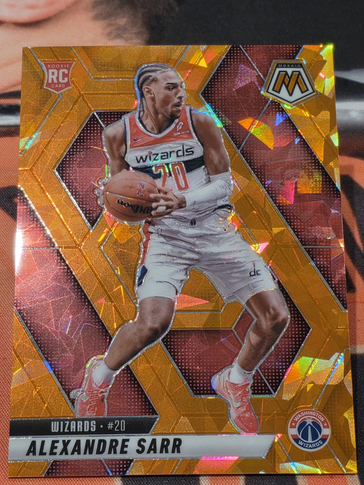2024-25 Panini Mosaic - Rookies Alexandre Sarr #216 Orange Ice Mosaic Prizm /49