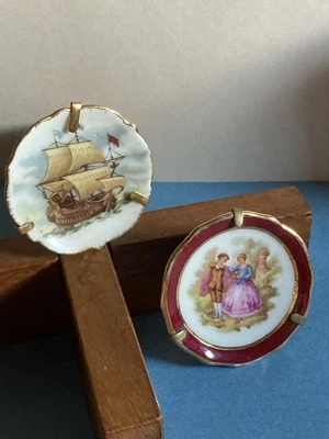 2x Assiettes Miniatures en porcelaine d'Art Limoges Signées - Photo 1/4