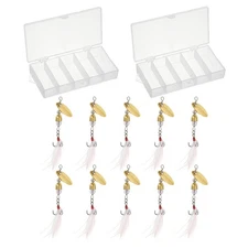10Pcs Trout Lures Rooster Tail Fishing Lures Trout Spinner Bait 1/8oz Gold