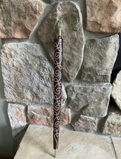 Vintage Taupe/Brown Umbrella, Curved Hook Handle