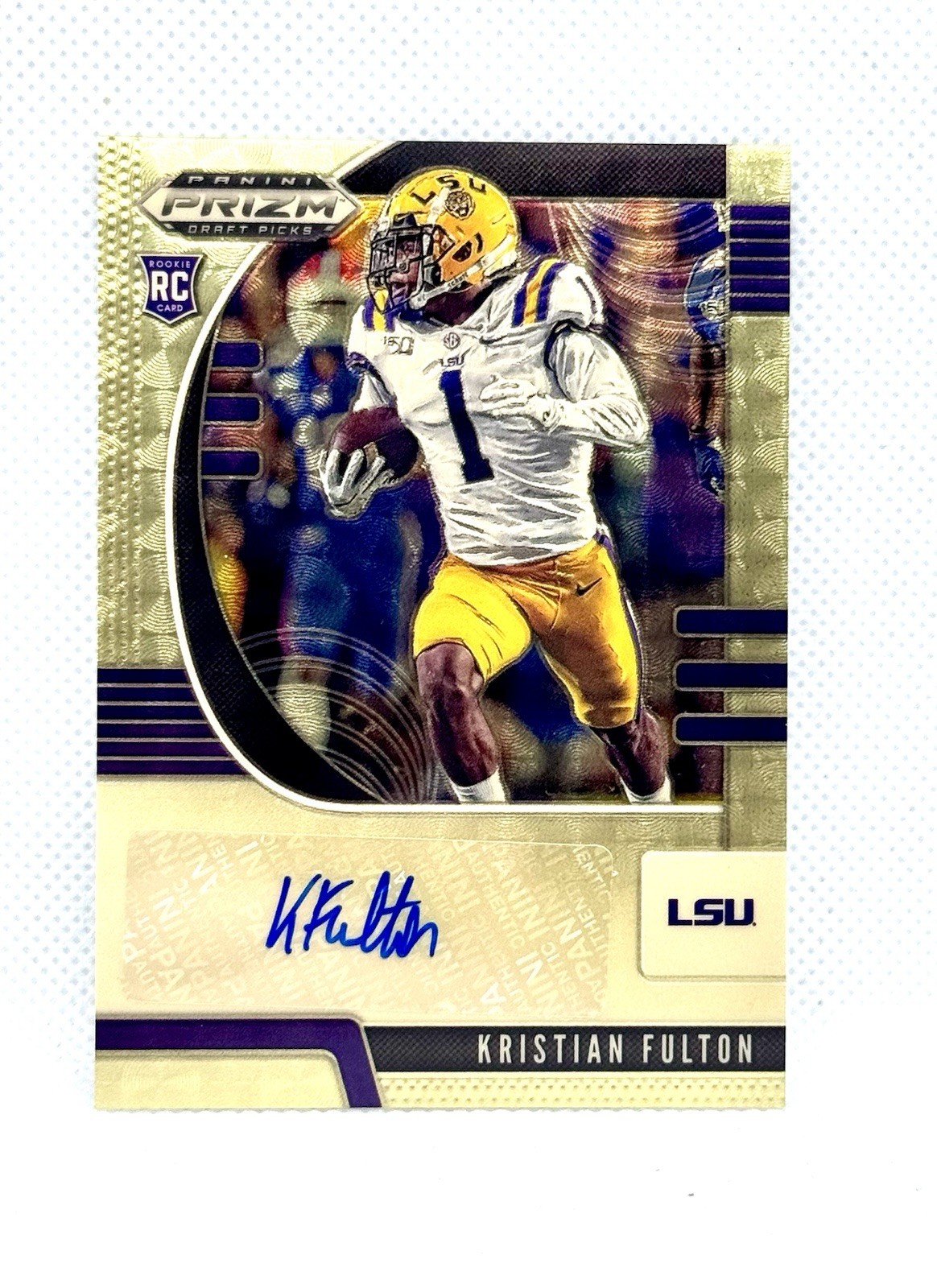 Kristian Fulton Panini Prizm Draft Picks #158 Autograph-Gold Vinyl