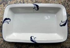 DANSK Flora Bayberry Blue Rectangular Baker Casserole Baking Serving Dish