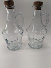Yorkshire Set of 2 Oil Ans Vinegar Bottles Circleware Kitchen W/Cork lid 16 oz