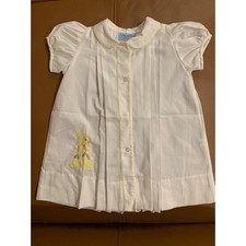 Infant Baby Girl Dress Off White Pleated Bunny Outfit Pleated 0-3M