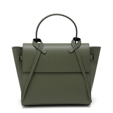 Italian Green Leather Top Handle Bag – Structured, Handmade in Florence