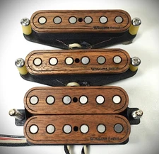 Wiggins Brand HSS Stratocaster pickup set, Figured Walnut, Texas wound