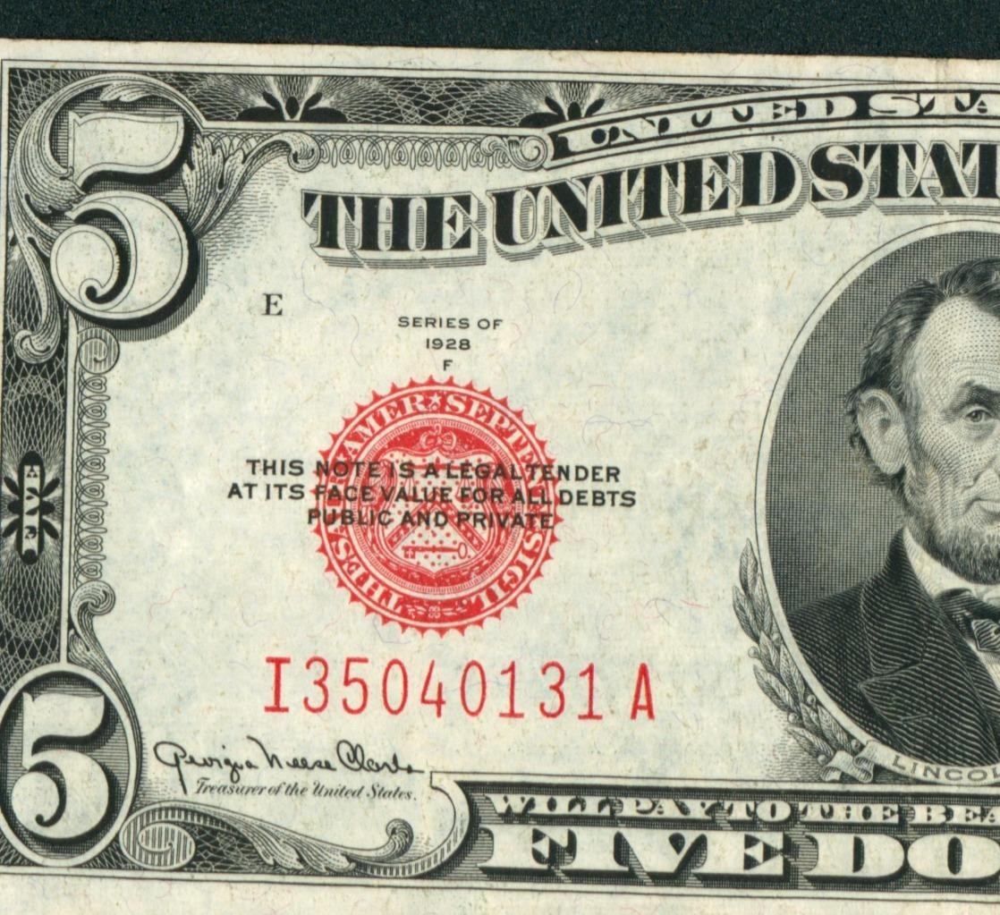 $5 1928 ((VF+)) United States Note ** PAPER CURRENCY AUCTIONS | eBay