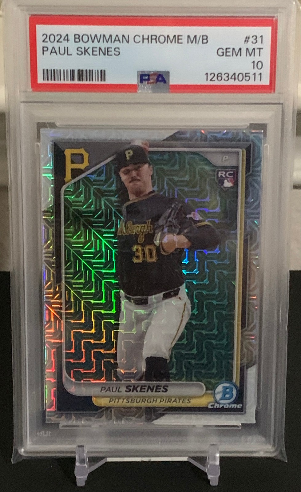 2024 Bowman Chrome M/B Paul Skenes #31 Mojo Refractor PSA 10