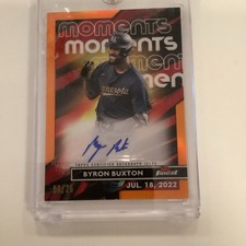 Topps 2023 Finest Byron Buxton Auto Orange Refractor /25 FMA-BBU Twins