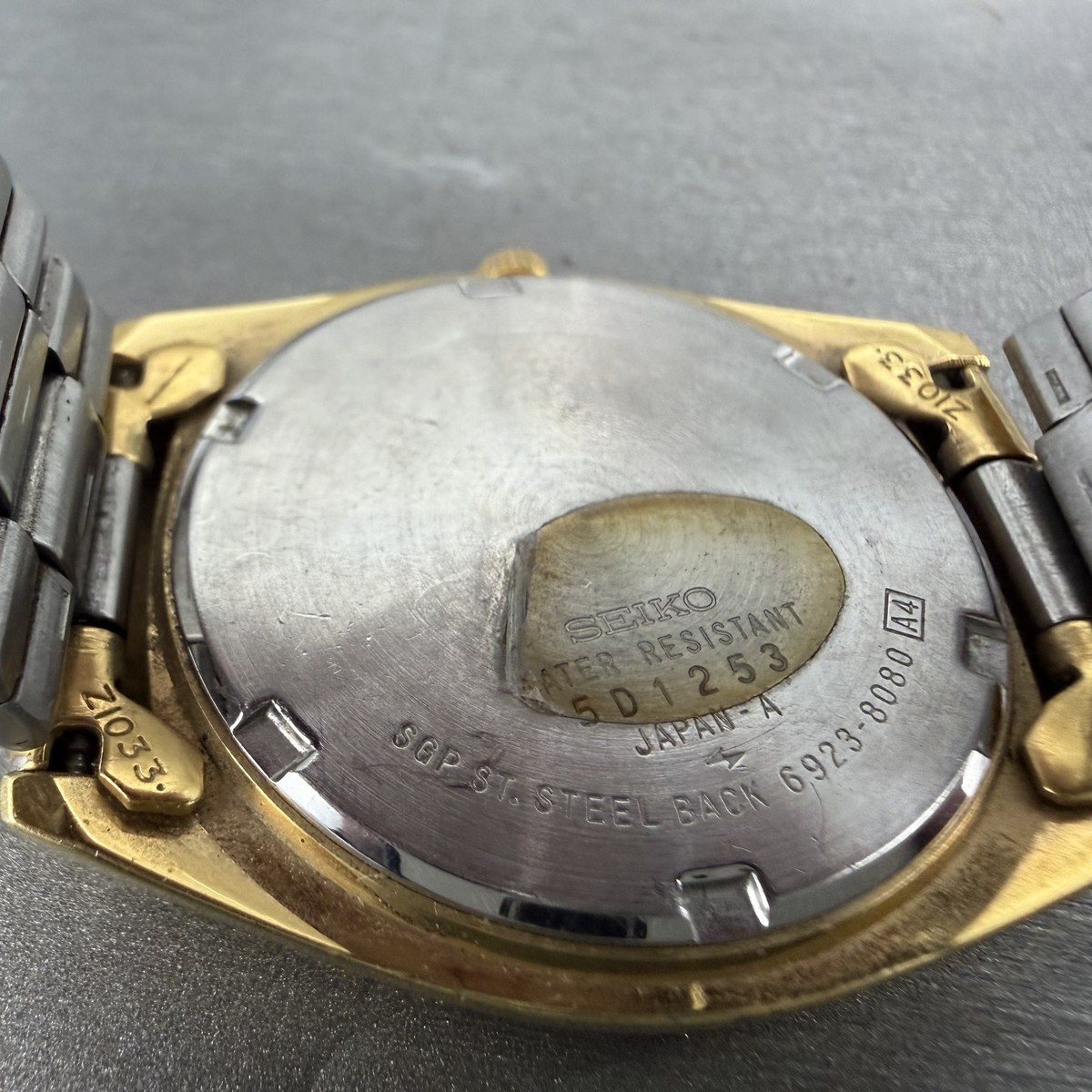 Seiko SQ President Watch Men 36mm Champagne Dial Gold Tone 6923