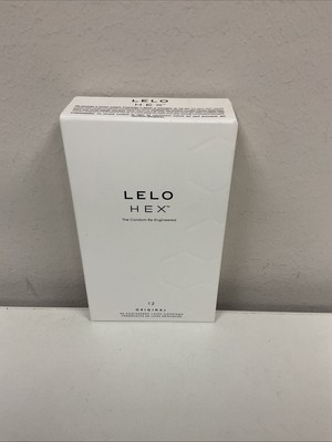 Lelo Hex Re-engineered Lubricated Latex Condoms 12 per pkg EXP 02/2027 B29-20