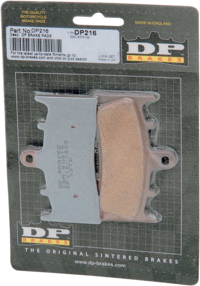 DP Brakes DP216 Standard Sintered Metal Brake Pads 98-03  Suzuki  TL 1000 R - Image 2 of 2