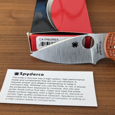 NEW Spyderco Native 5 Burnt Orange FRN CPM-Rex 45 C41BORE5 w/ Titanium Deep Clip