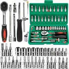46Pcs Family Tools 1/4 Set Mechanic Tool Kits for Auto Repair Hous with Sockets 