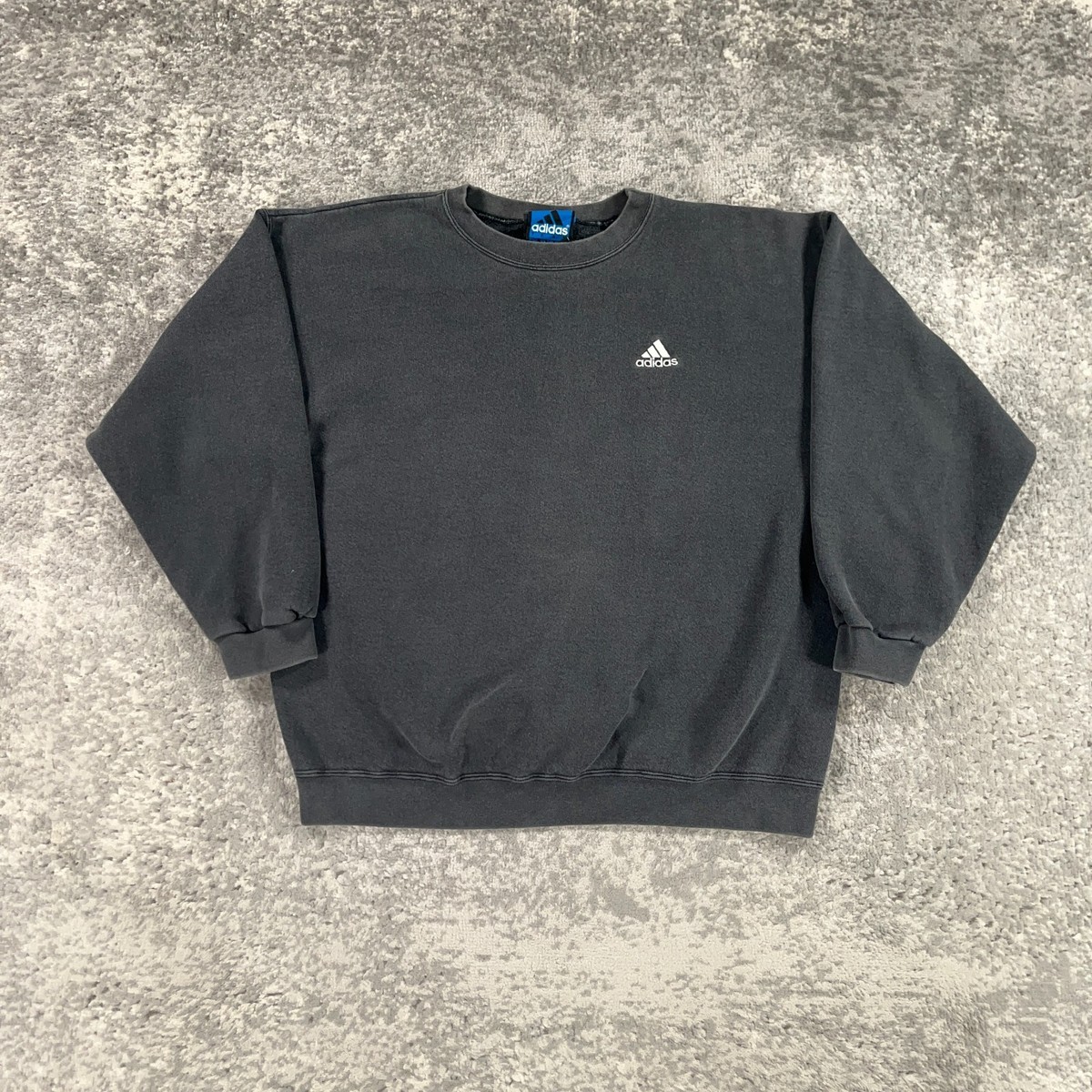 Vintage Adidas Sweatshirt Mens Medium M Grey Crewneck Fleece Made