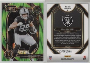 2024 Panini Select Club Level Neon Green Shock Prizm /499 Brock Bowers Rookie RC
