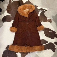 Vintage Brown Suede Shearling Afghan Coat 🤎👑