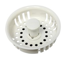 Plumb Pak PP820-26 White Plastic Kitchen Sink Basket Strainer 3-1/2 Dia. in.