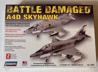 Lindberg Battle Damaged A4D Skyhawk No.70963 1/72 Scale Box Open Parts Sealed