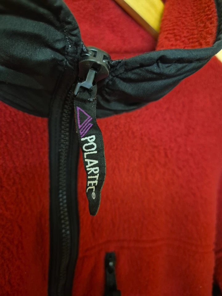 Chaqueta polar Jack Wolfskin Polarsystem vintage cremallera completa roja talla grande Foto 3 de 4