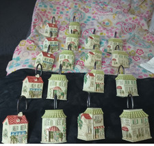18 Ct Ceramic Cottage House Shower Curtain Hooks