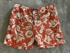 Tommy Bahama Relax Mens Floral Print Swim Trunks Shorts White Red Size L Mesh