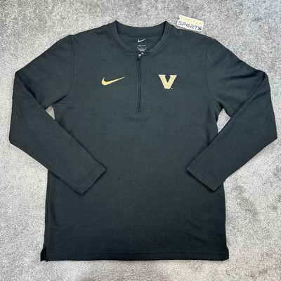 Vanderbilt Commodores Shirt Mens Sz Medium Gold Black Nike On Field 1/4 Zip