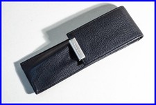 VOLVO 2000er schwarzes LEDER Etui mit Druckknopf f&uuml;r zwei Stifte - GERMANY
