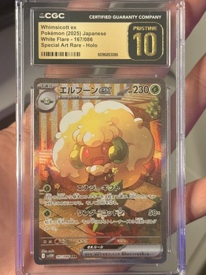CGC Pristine 10 Whimsicott ex 167/086 White Flare SAR Pokémon Card
