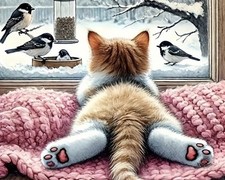 Diamond Art Kit THE BIRDWATCHER All You Need To Create This Cute Picture