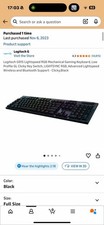 Logitech G915 LIGHTSPEED Wireless RGB Mechanical Gaming Keyboard Black