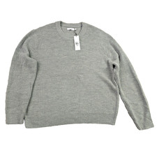 Calvin Klein Men's Solid-Color Crewneck Long-Sleeve Sweater Gray 2XL
