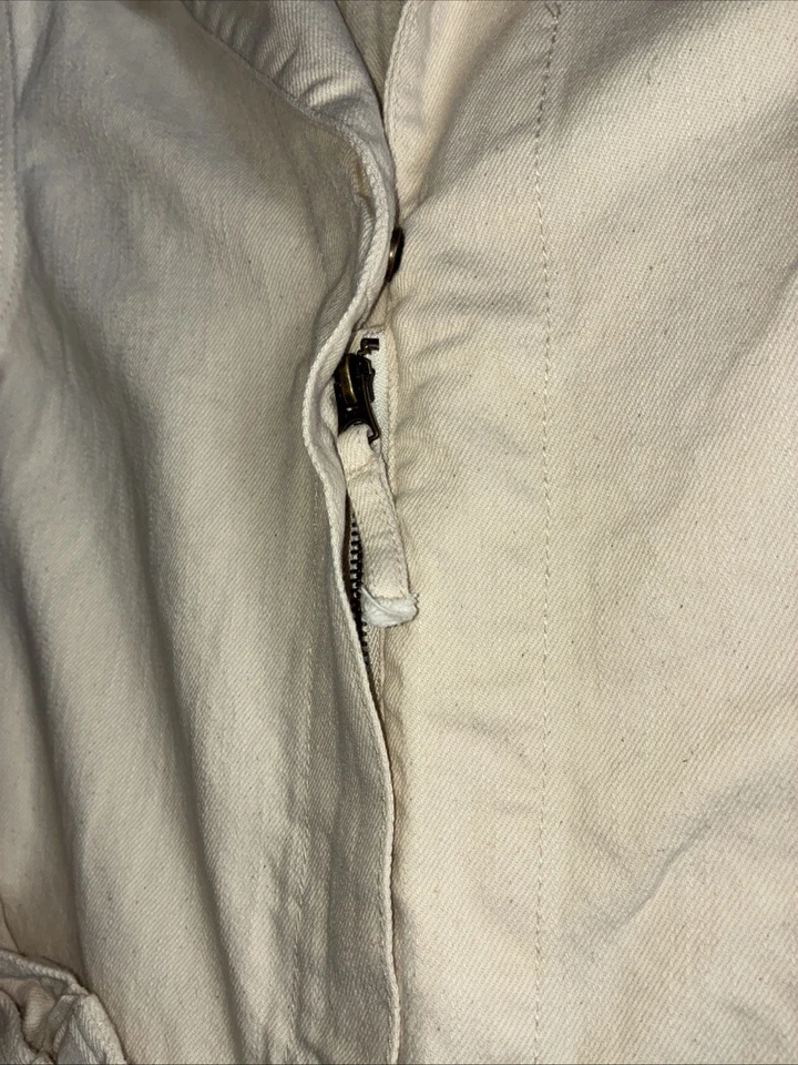 Macacão utilitário Faherty creme marfim overland denim algodão orgânico tamanho XS $228 - Imagem 4 de 4