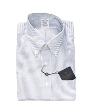 128 BROOKS BROTHERS - Blue Stripe NON-IRON REGENT Shirt - 16.5 - 35