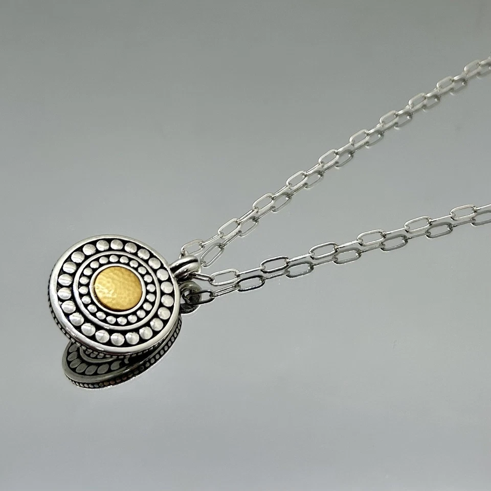 Brighton 卵石圆点玛瑙双面项链 JM7298 银色黑色全新带标签 98 美元 — 第 3/4 张图片