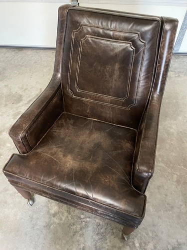Pair of Mid Century Modern Monteverdi Young Brown Leather Chairs - Picture 3 of 7