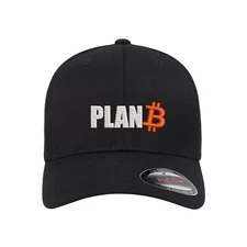 Bitcoin Plan B Crypto HODL BTC trading Embroidered Flexfit Fitted Ball Cap 